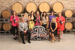 Front Row: Braman Winery CEO Greg Deeb and Braman Winery Brand Representative Emily Kunkle. Back Row: SPM Co-Chair Danielle Hames; SPM Bar Committee Members Laura McGowen, Jaynee Tierce, Michaela Brady, Tiffany Medina, Danielle Noonan; and SPM Co-Chair Monica Henderson.