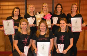 (Left to Right) : Front Row: Susanne Hiegel, Stephanie Reilly, and Michaela Brady. Back Row: Ashley Willis, Angela Parker, Jenna Kisner, Parita Kurian, and LeAnne Lundy.